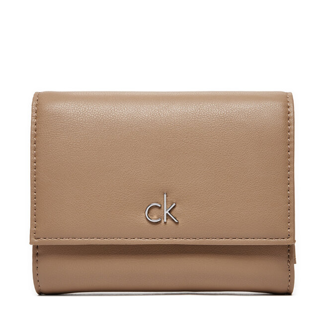 Mały Portfel Damski Calvin Klein Ck Daily Medium Trifold_Pbl - Beżowy