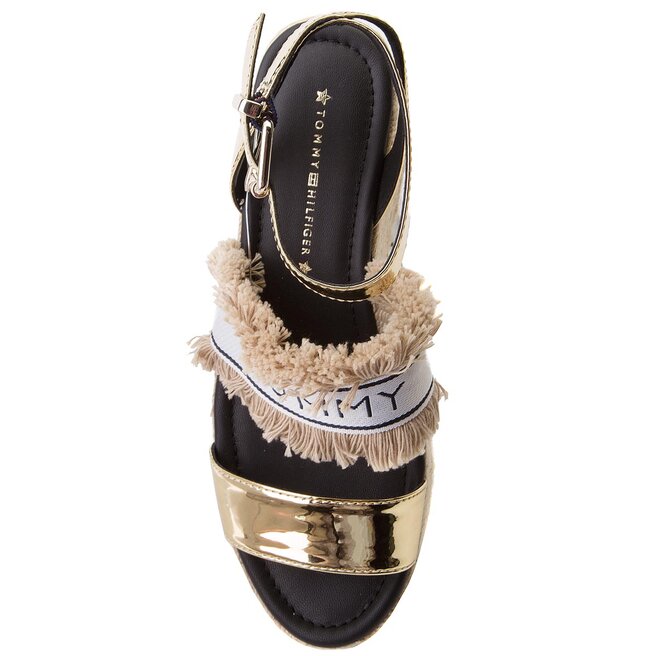 Tommy Hilfiger Shiny Metallic Flatform Sandal