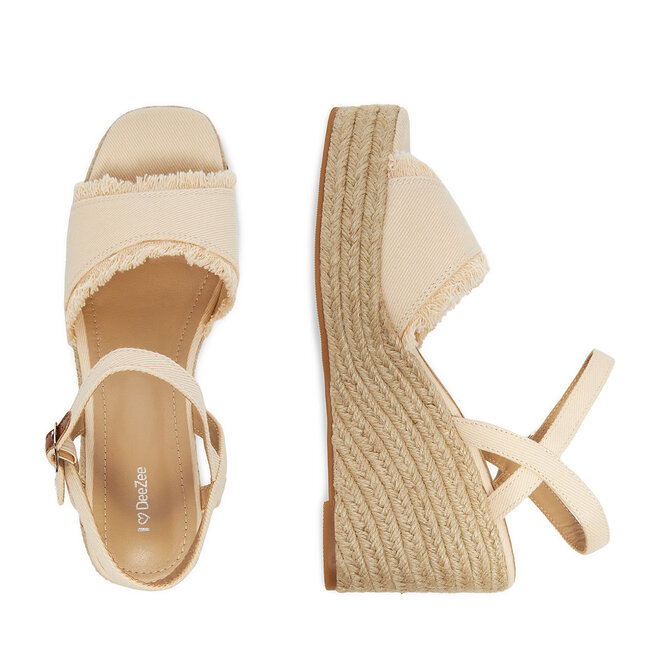Espadryle DeeZee E0822-4A Beżowy - kobiece