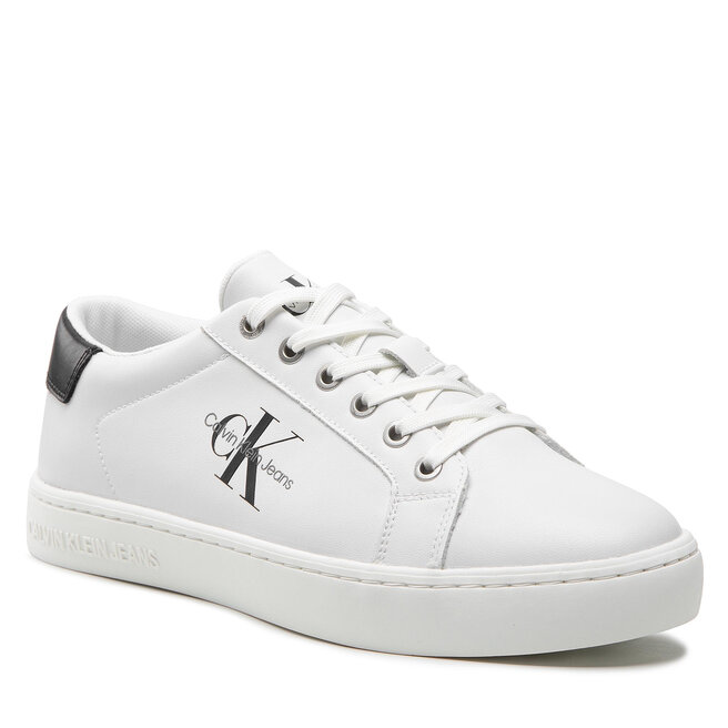 Sneakers Calvin Klein Jeans Classic Cupsole Laceup Low Lth YM0YM00491 Bright White YAF Bright imagine noua