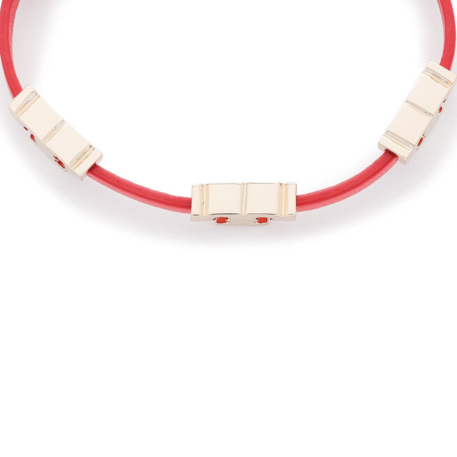 Tory Burch Βραχιόλι Tory Burch Serif-T Single Wrap Brecelet 61675 Gold/Brilliant Red/Brilliant