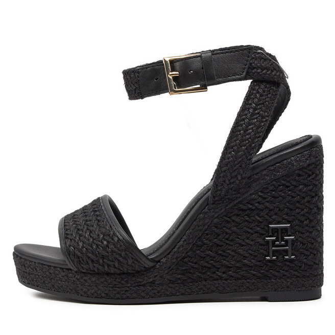 Alpargatas Tommy Hilfiger Th Rope High Wedge Sandal FW0FW07926 Black ...