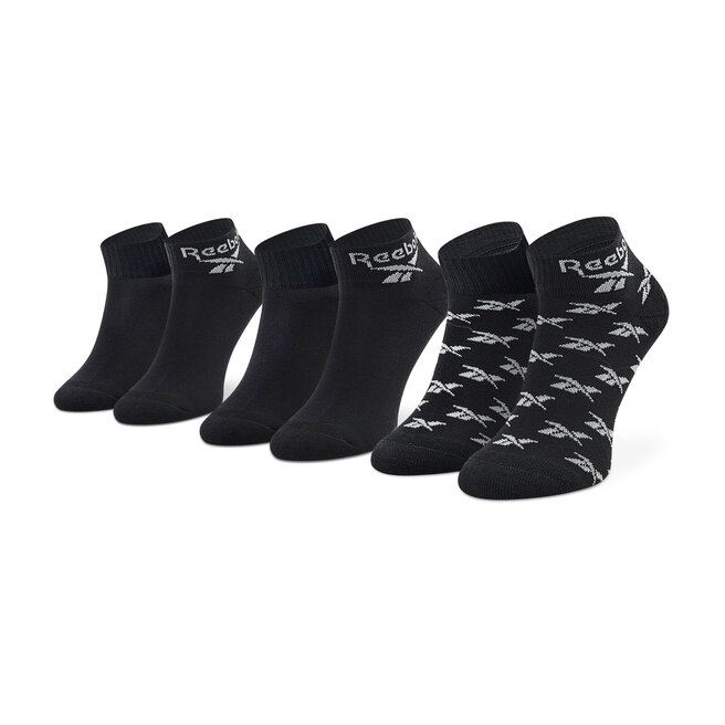 Zestaw 3 par wysokich skarpet unisex Reebok Cl Fo Ankle Sock 3P - Czarny