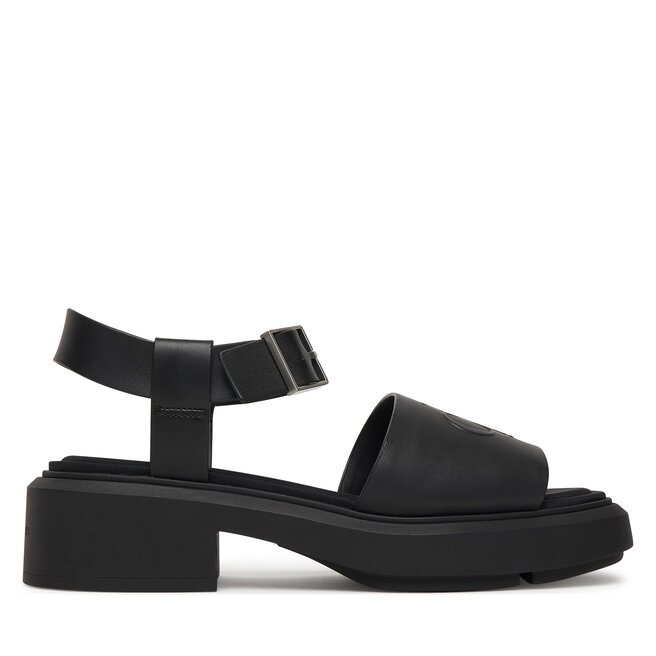 Sandały Calvin Klein Chunky Sandal Lth Mg HW0HW03131 Czarny - kobiece
