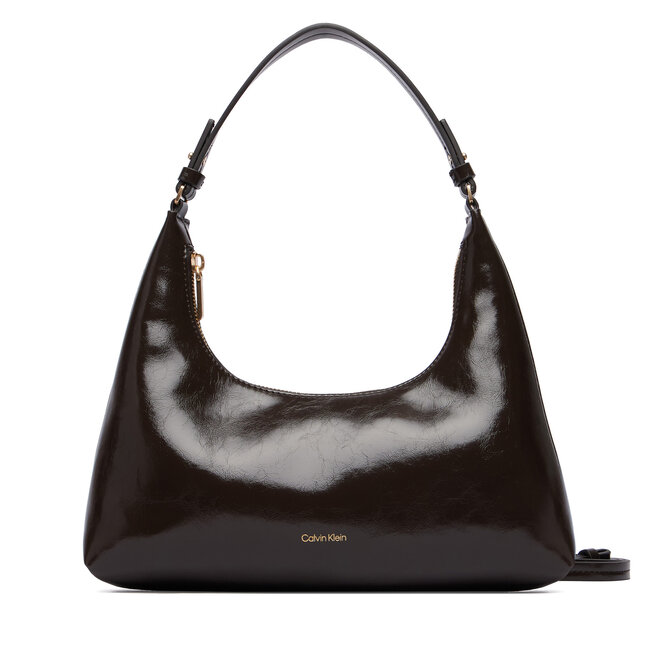 Torebka Calvin Klein Foil Logo Glossy Conv Shoulder B LV04F3737G Brązowy -