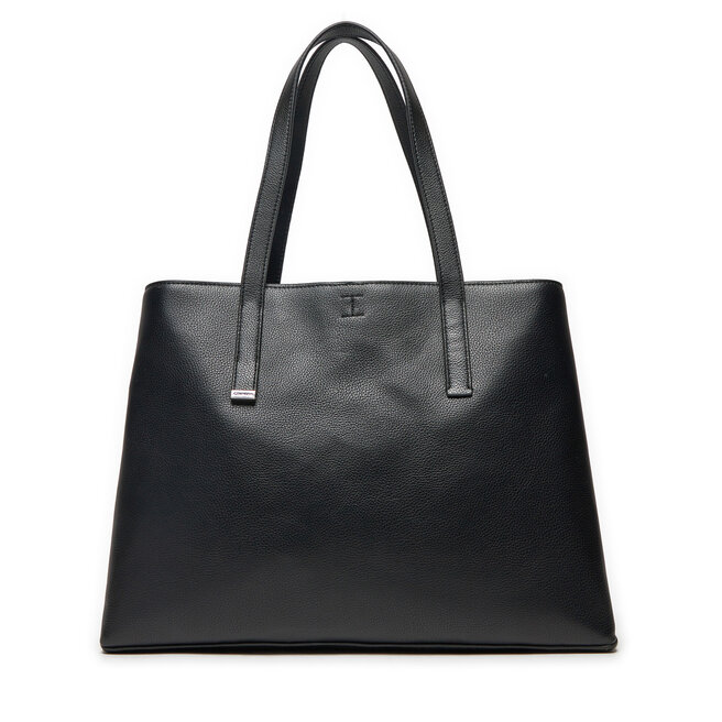 Torebka Calvin Klein Ck Plaque Medium Shopper - Czarny