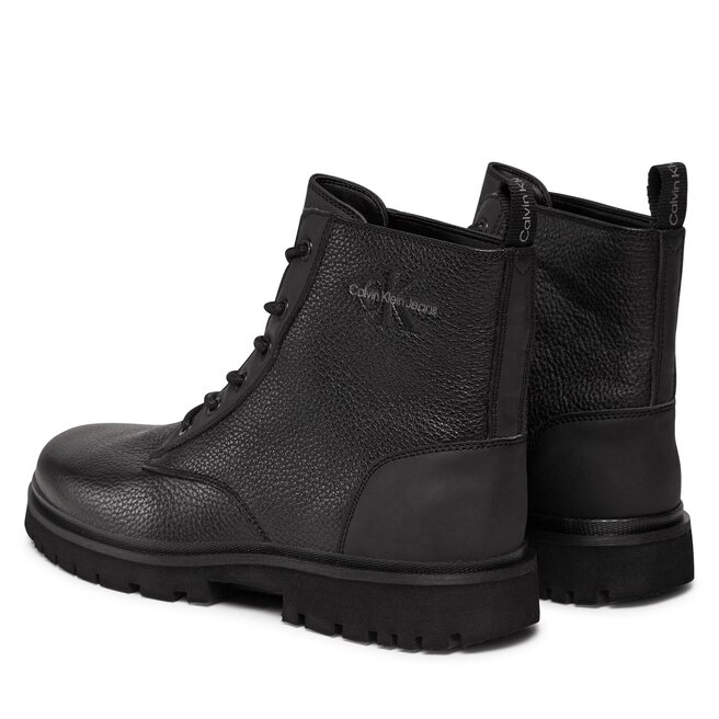 Calvin Klein Jeans Ghete Calvin Klein Jeans Eva Mid Laceup Boot Lth YM0YM00751 Triple Black 0GT