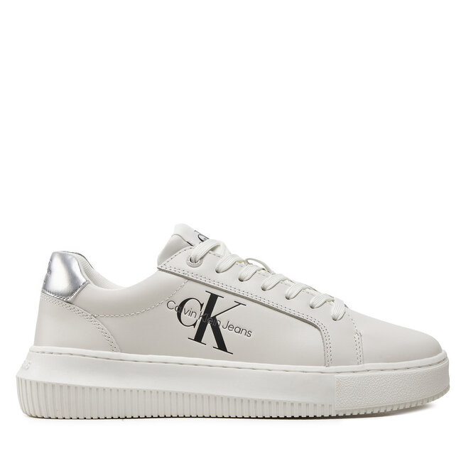 Sneakersy Calvin Klein Jeans Chunky Cupsole Laceup Lth Ml Mtl - Biały