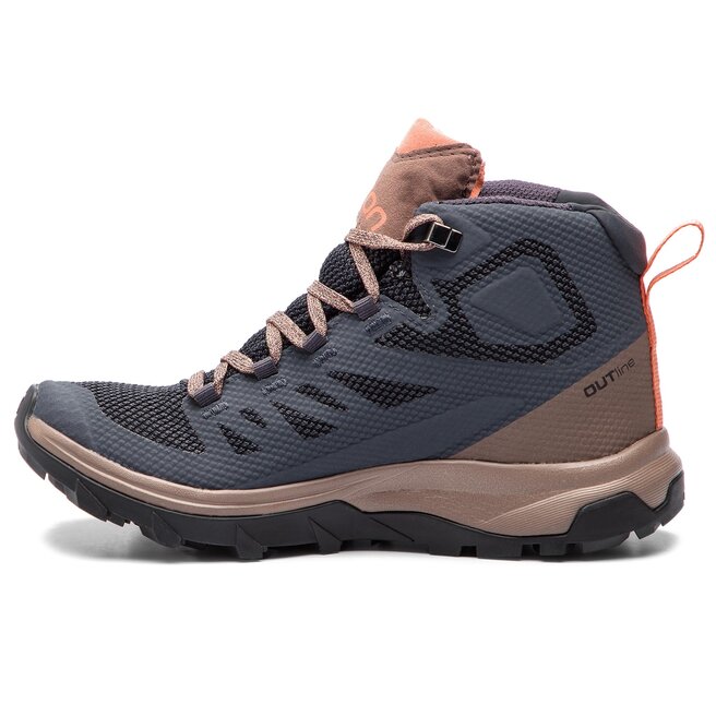 Salomon outline mid gtx w ebony deep taupe tawny orange best sale