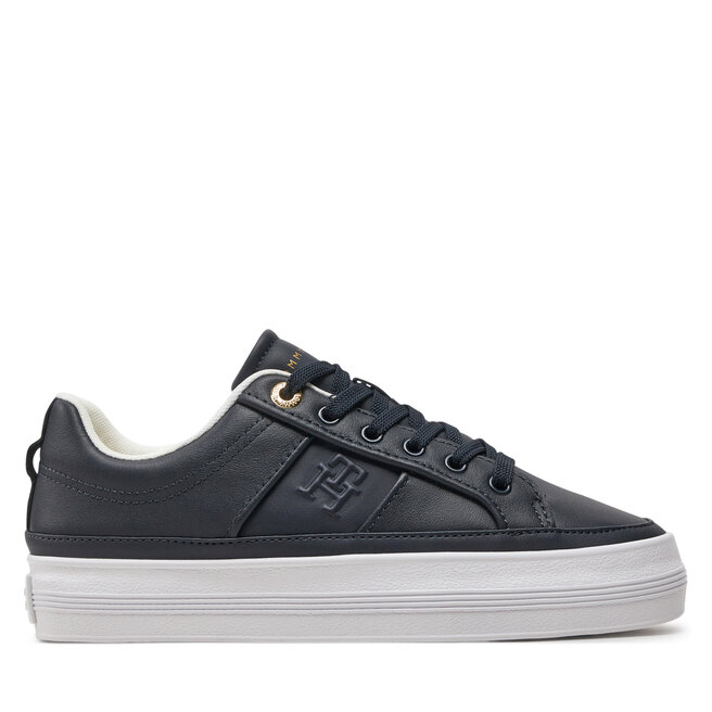 Sneakersy Tommy Hilfiger Essential Vulc Sneaker Monogram - Granatowy