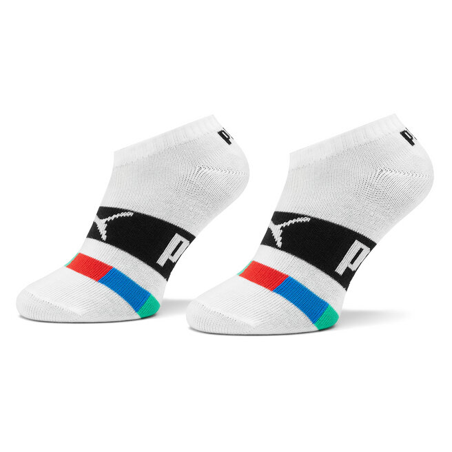 2 pares de calcetines cortos para niño Puma Kids Seasonal Sneaker 2P 938008  White Combo 01
