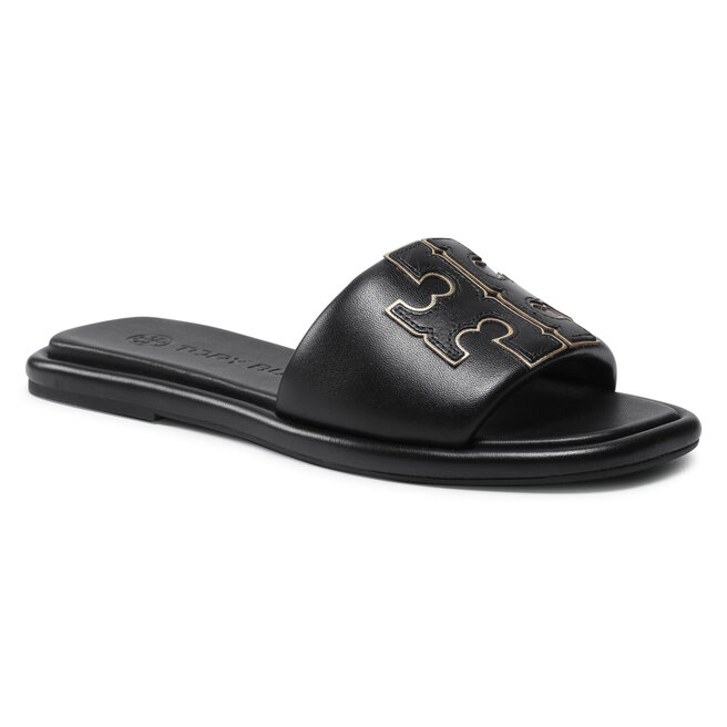 Șlapi Tory Burch Doublet Sport Slide 79985 Perfect Black/Gold 013 013 imagine noua