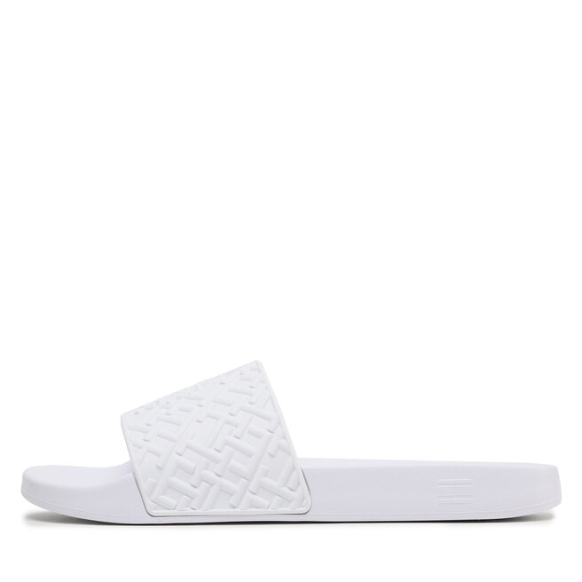 Tommy Hilfiger Șlapi Tommy Hilfiger Rubber Th Monogram Pool Slide FM0FM04464 White YBS