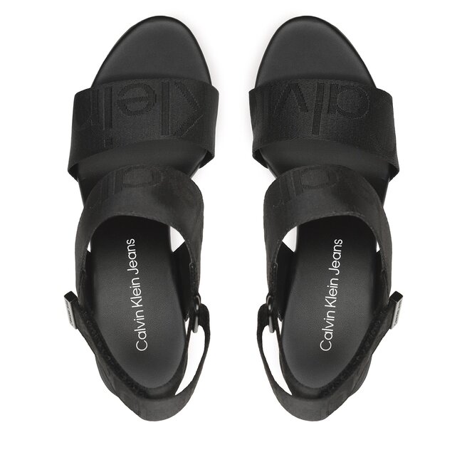 Calvin Klein Jeans Сандали Calvin Klein Jeans Wedge Sandal Webbing YW0YW00959 Black BDS