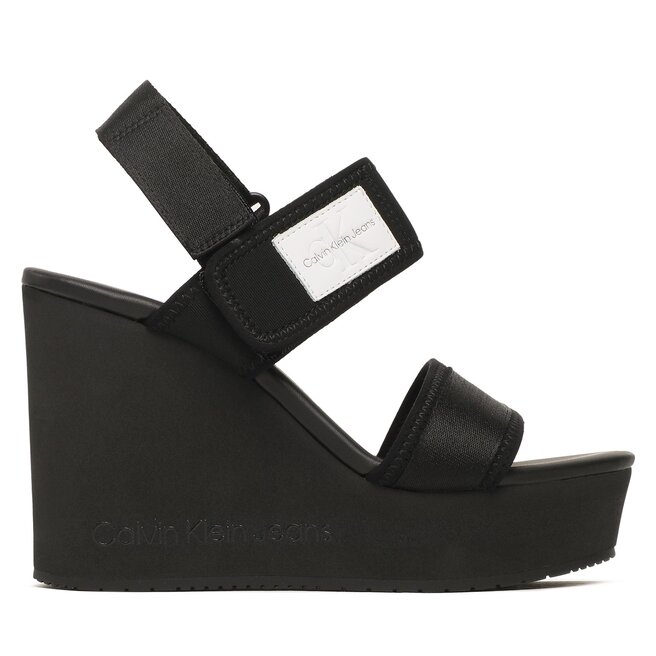 Calvin Klein Jeans Сандали Calvin Klein Jeans Wedge Sandal Badge YW0YW01028 Black BDS