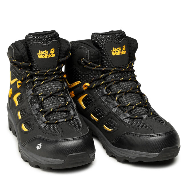 Jack Wolfskin Bakancs Jack Wolfskin Vojo Texapore Mid K 4042181 Black/Burly Yellow