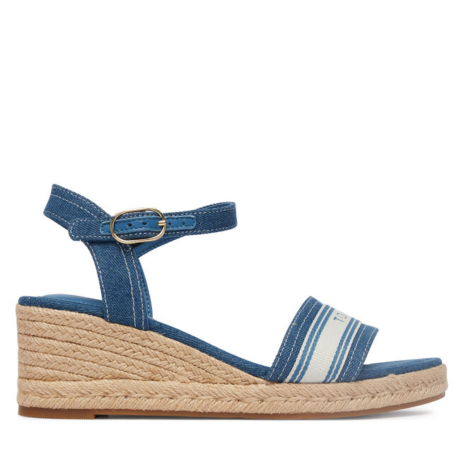 Espadryle Tommy Hilfiger Mid Wedge Espad Webbing FW0FW09230 Niebieski - kobiece