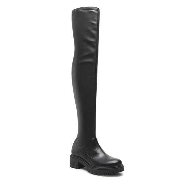 Cizme lungi muschetar Baldowski D04153-AFRO-001 Skóra Czarna/Czarna Lycra