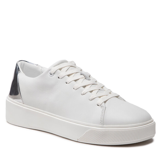 Sneakers Calvin Klein Low Top Lace Up HM0HM00824 White/Silver 0K6 0K6 imagine noua gjx.ro