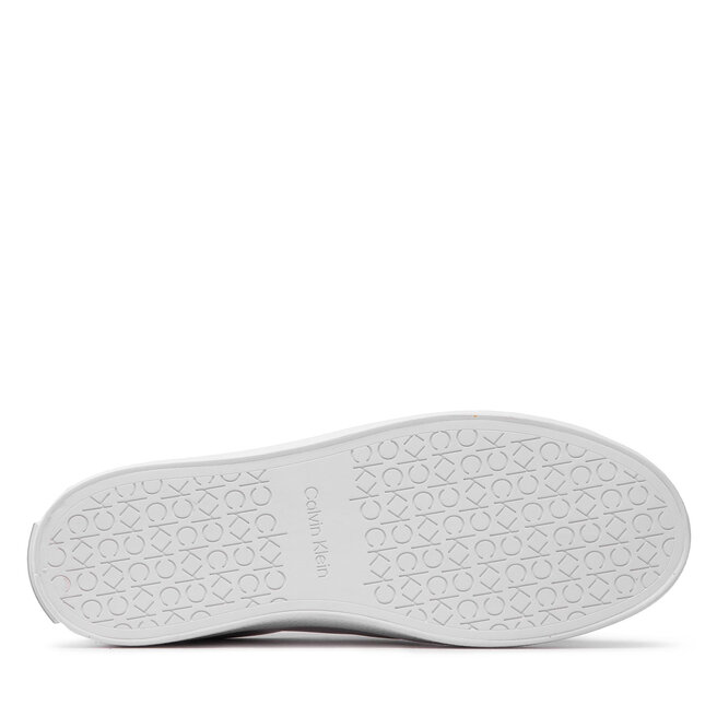 Calvin Klein Sneakersy Calvin Klein Vulc Lace Up Nano Fox-Lth HW0HW01066 Ck White YAF