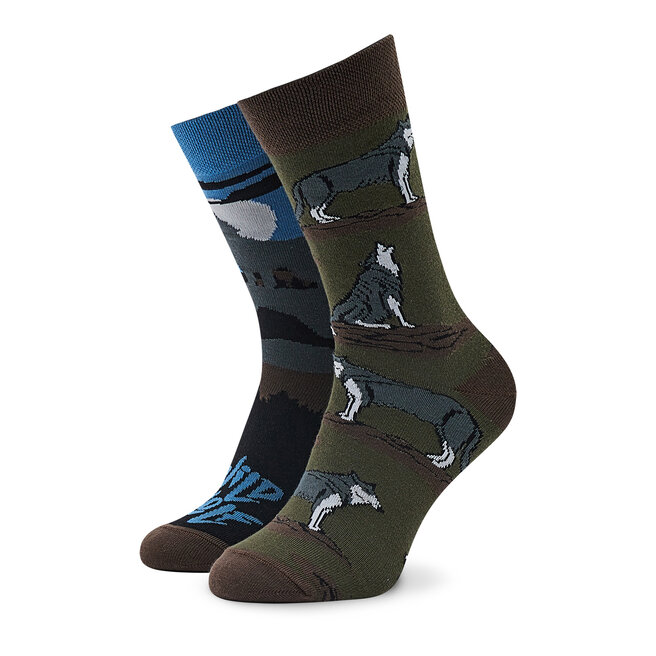 Șosete Înalte Unisex Funny Socks Wild Wolf SM2/11 Colorat Colorat imagine noua