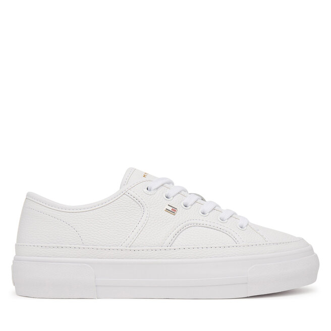 Sneakersy Tommy Hilfiger Platform Vulc Piping Ltr FW0FW09393 Biały - kobiece