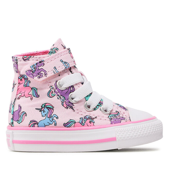 Converse Plátěnky Converse Ctas 1V Hi A01006C Pink Foam/Pink/University Blue