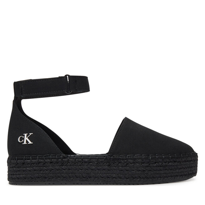 Espadryle Calvin Klein Jeans Flatform Espadrille Sling Mg - Czarny
