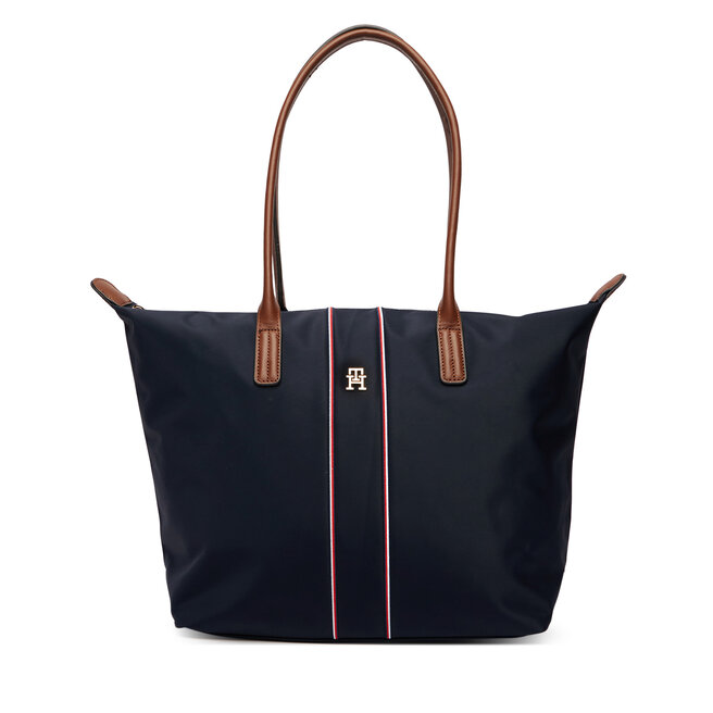 Torebka Tommy Hilfiger Popette Tote Corp AW0AW17706 Granatowy -