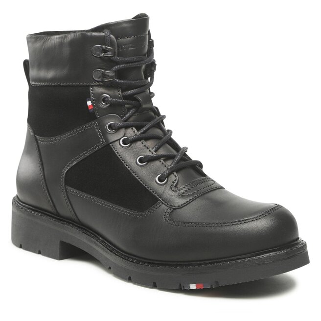 Tommy Hilfiger Kozačky Tommy Hilfiger Rwb Hilfiger Warm Mix Lace Boot FM0FM04203 Black BDS