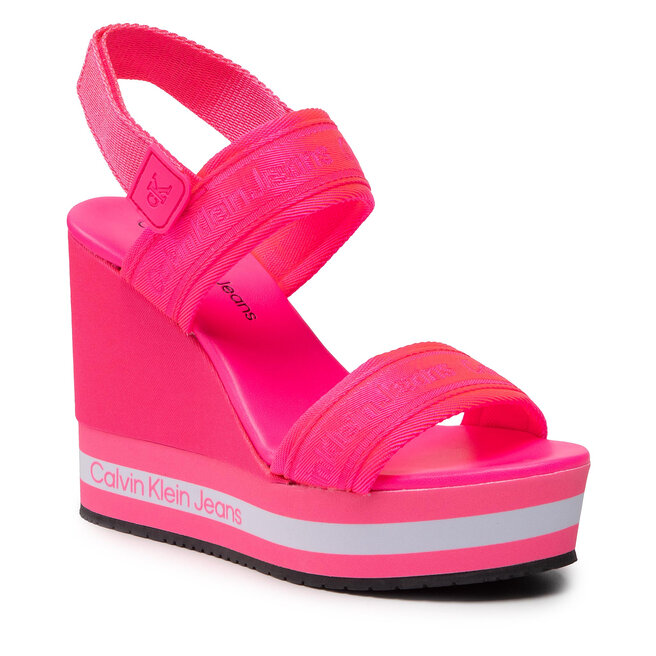 Sandale Calvin Klein Jeans Wedge Sandal Sling Pes YW0YW00572 Knockout Pink TAC