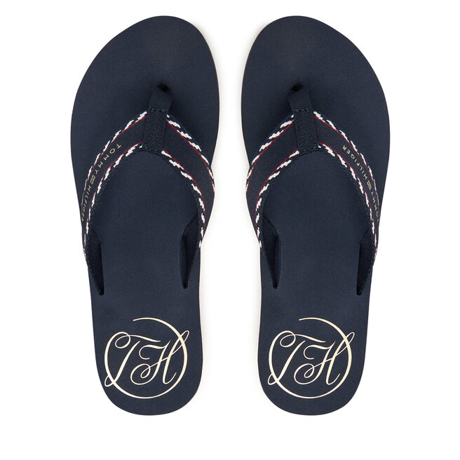 Japonki Tommy Hilfiger Webbing Beach Sandal FW0FW09038 Granatowy -