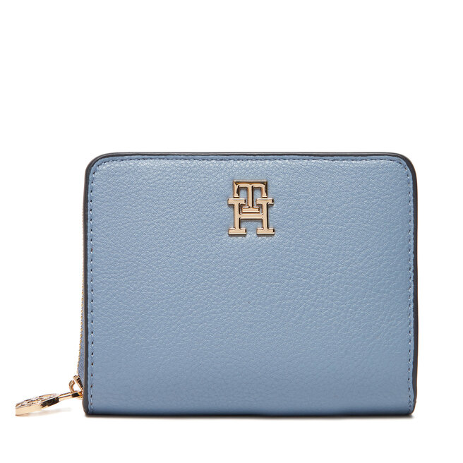 Mały Portfel Damski Tommy Hilfiger Th Distinct Med Za - Błękitny