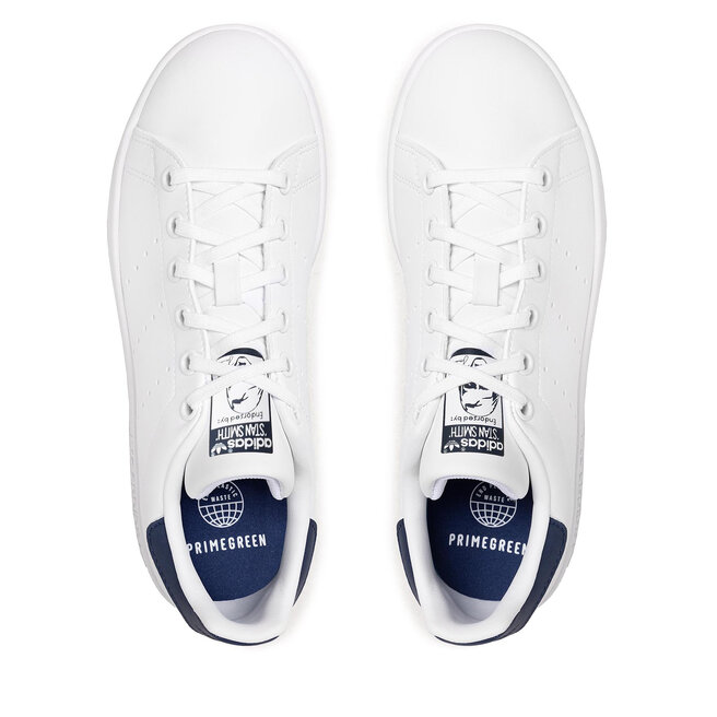 adidas Обувки adidas Stan Smith J H68621 Ftwwht/Ftwwht/Dkblue