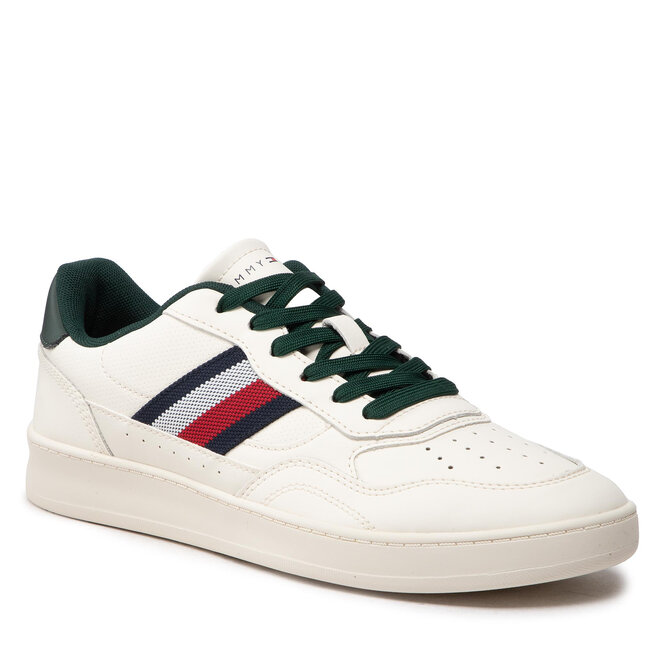 Tommy Hilfiger Αθλητικά Tommy Hilfiger Retro Court Cupsole Stripes Lea FM0FM04316 Ivory YBI
