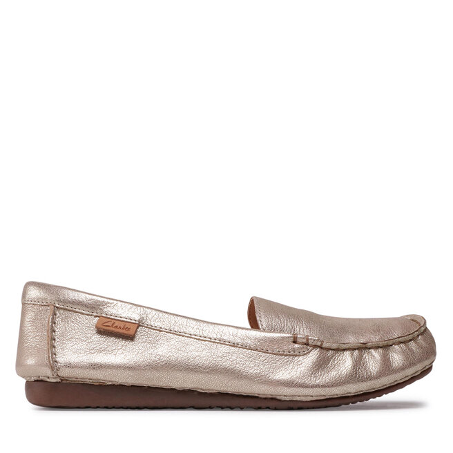 Clarks Mokasíny Clarks Freckle Walk 261657474 Champagne Leather