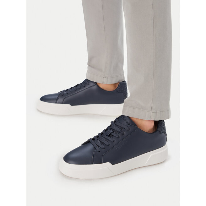 Sneakersy Calvin Klein Chunky Cupsole Laceup Lth Bt Aop HM0HM02070 Granatowy