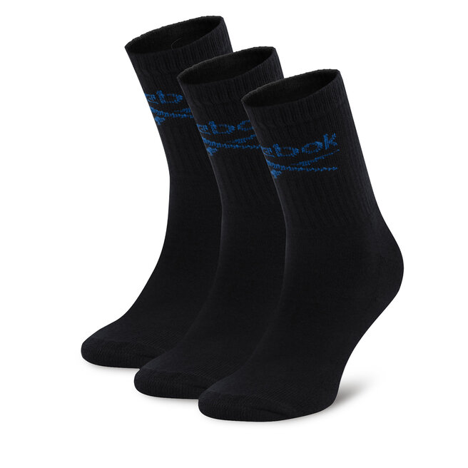 Σετ 3 ζευγάρια ψηλές κάλτσες unisex Reebok R0258-SS24 (3-pack) Μαύρο