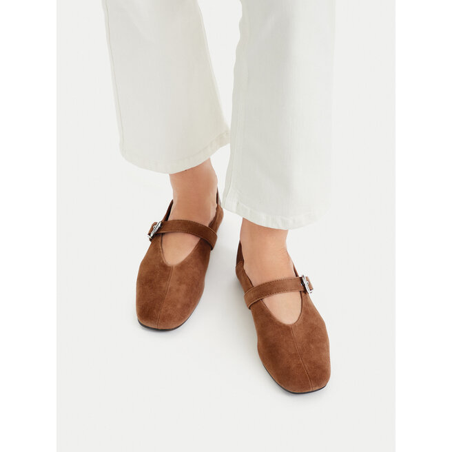 Baleriny Tommy Jeans Tjw Ballerina Suede EN0EN03067 Brązowy