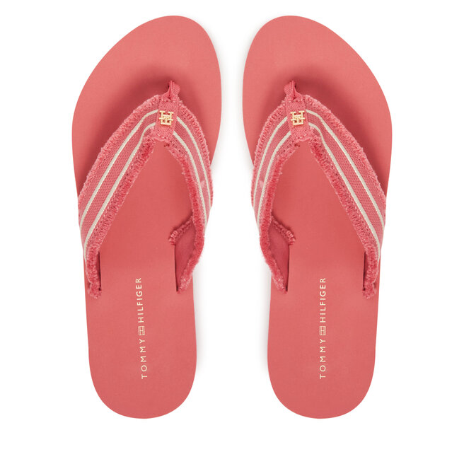 Japonki Tommy Hilfiger TH Webbing Beach Sandal - Koralowy