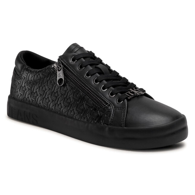 Calvin Klein Jeans Sportcipő Calvin Klein Jeans Vulcanized Laceup Zip Pu-Ny YM0YM00078 Full Black BEH