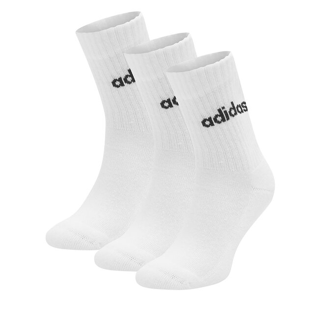 Zestaw 3 par wysokich skarpet damskich adidas HT3455 - Biały