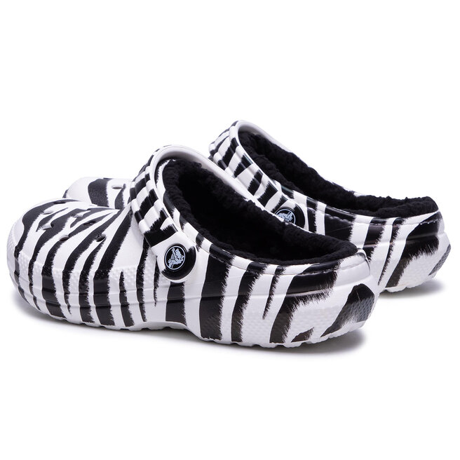 Klapki Crocs Classic Lined Animal Print Clg 206559 Black/Zebra Print