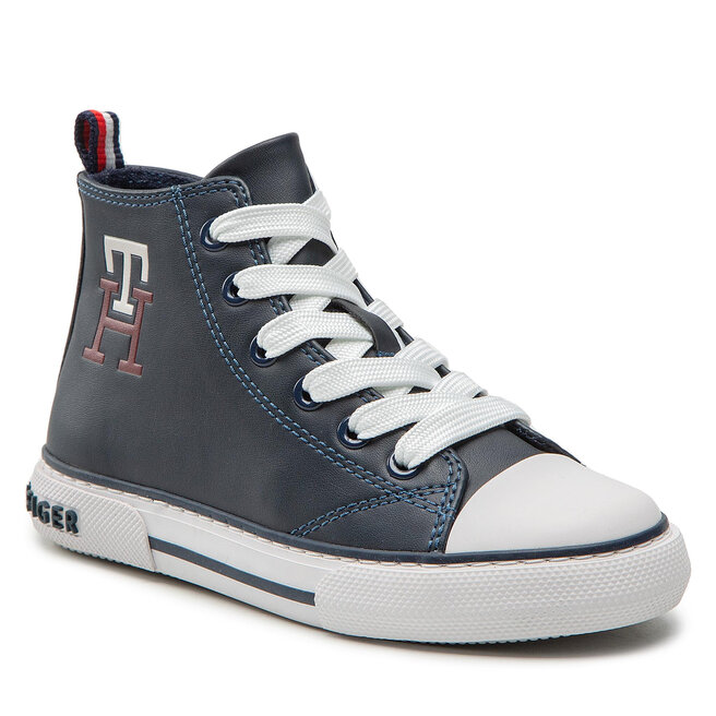 Teniși Tommy Hilfiger High Top Lace Up Sneaker T3X9-32452-1355 M Blue 800