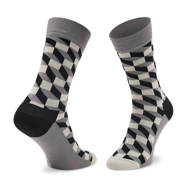 Happy Socks Σετ 4 ζευγάρια ψηλές κάλτσες unisex Happy Socks XCBW09-9150 Czarny