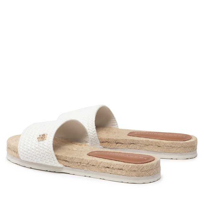 Tommy Hilfiger Espadrilles Tommy Hilfiger Th Textured Flat Sandal FW0FW06438 Ecru YBL