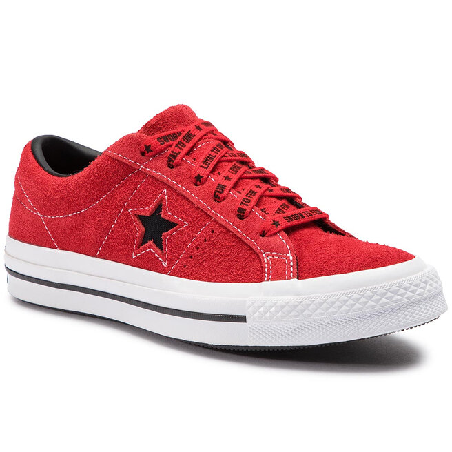 Kedai Converse One Star Ox 163246C Enamel Red Black White