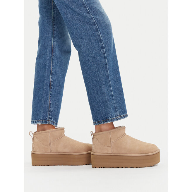 Śniegowce Ugg Classic Ultra Mini Platform 1135092 Beżowy - kobiece