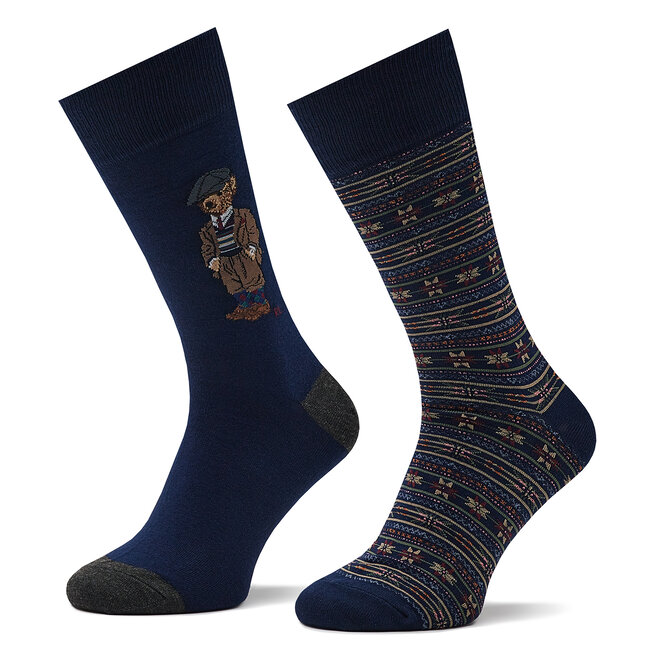 Set de 2 perechi de șosete lungi unisex Polo Ralph Lauren 449892854001 Navy 449892854001 imagine noua