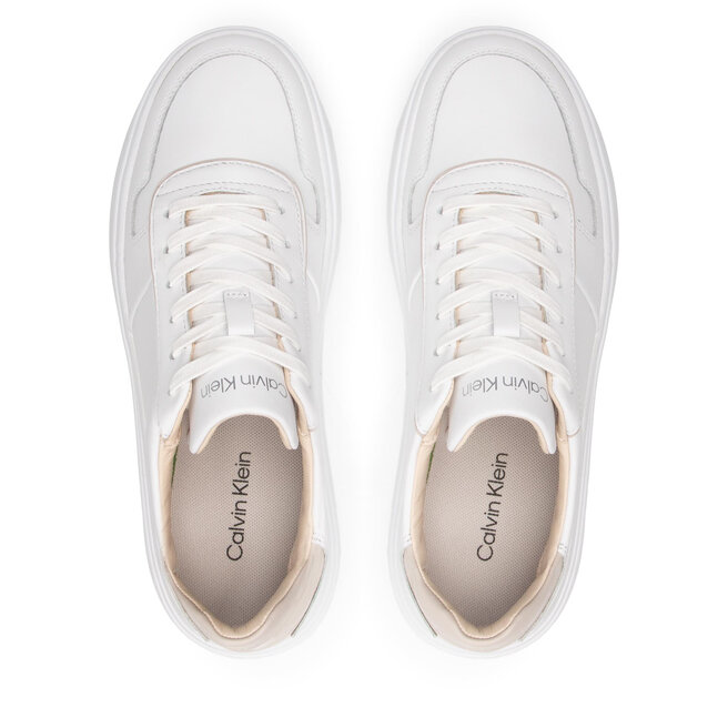 Calvin Klein Sneakersy Calvin Klein Low Top Lace Up HM0HM00549 White/Stony Beige 0K6